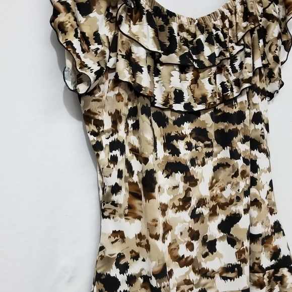 Milano Sleeveless Ruffle stretch collar animal - Picture 4 of 4